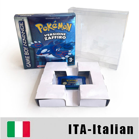 ITA Italian IC save rtc flash cart Real Time Clock pokemon zaffiro version box with tray Nintendo game cartridge for gba game boy advance