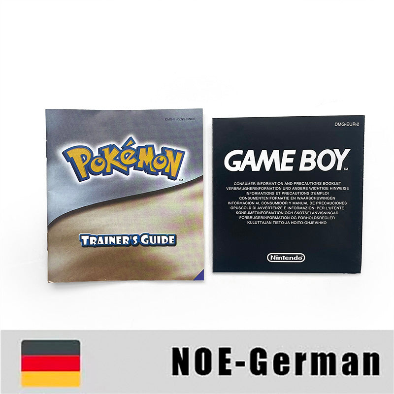 GBC game NOE German pokemon silver version RTC Flash cart Battery save Nintendo pokemon Silber cartridge tray box game boy color