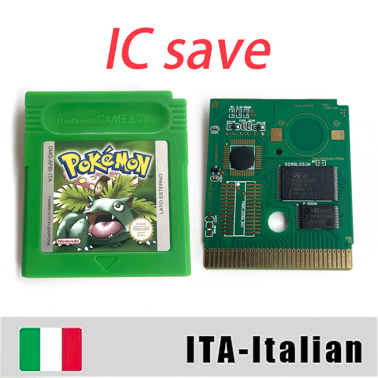 GBC GAME ITA Italian gbc game pokemon green pokemon verde Nintendo cartridge with tray box game boy color