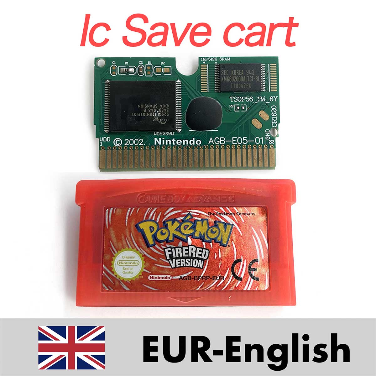 USA ESP NOE FRA EUR ITA IC Save cart Pokemon Emerald,firered,ruby,sapphire,leafgreen Game Cartridge for GBA multiple languages