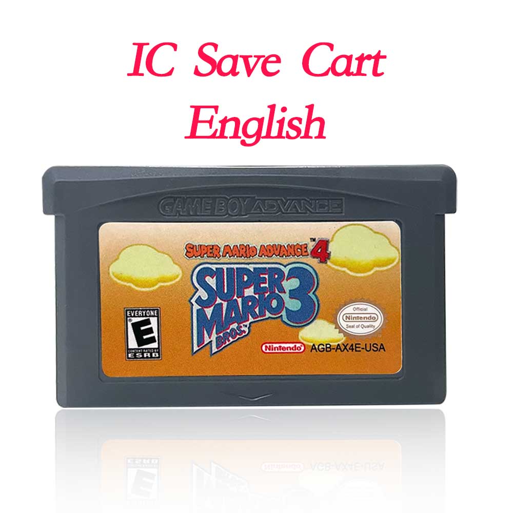 USA Englsih Super Mario Acvance 4 Nintendo Tray Box for Game Cartridge Gba Game Boy Advance