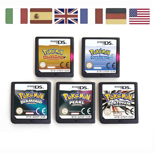 ESP ITA FRA USA EUR NOE Pokemon HeartGold SoulSilver Platinum Diamond Pearl Nintendo Video Console Game Cardride For DS 2DS 3DS