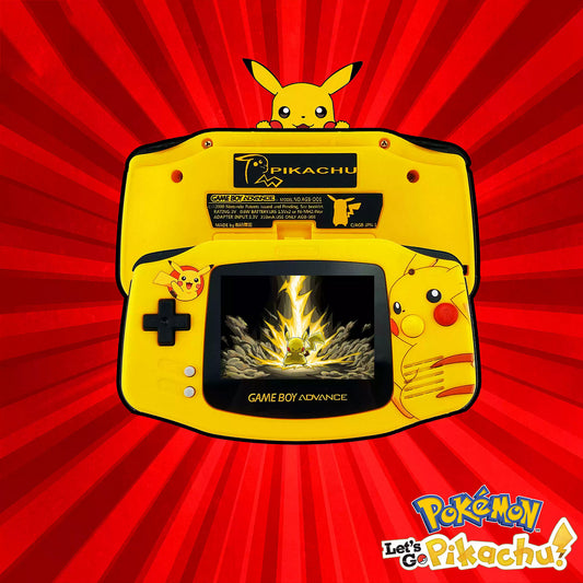 Original Gameboy GBA Gaming Console Pikachu Highlighted Limited Edition Palm