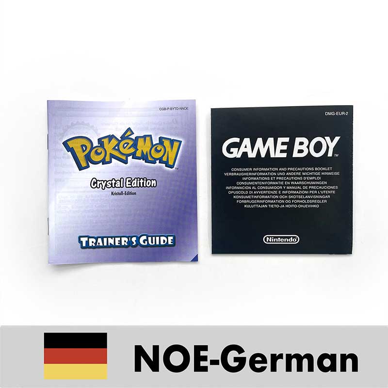 USA FRA NOE ESP ITA EUR Pokemon crystal gold silver red blue yellow Metallic FoilFinish Box Trey Manual label for GBC