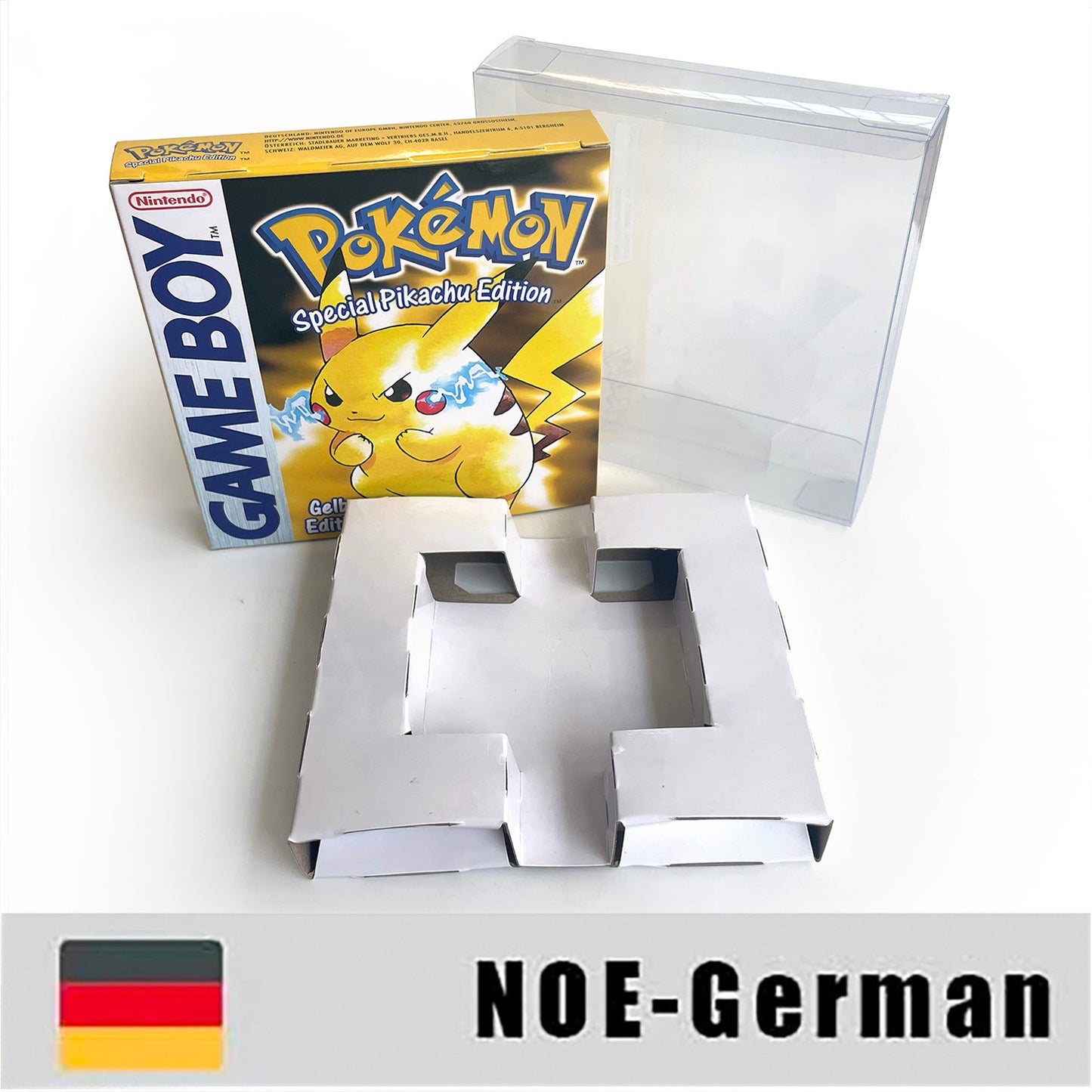 GBC game NOE German pokemon yellow version Nintendo Battery save NO RTC flash pokemon gelb cartridge tray box gbc game boy color