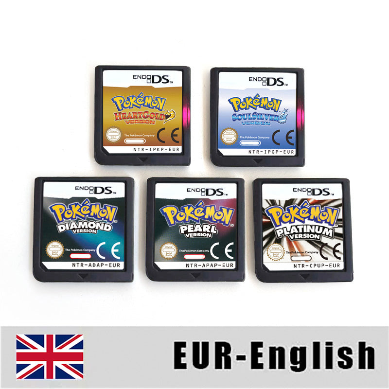 ESP ITA FRA USA EUR NOE Pokemon HeartGold SoulSilver Platinum Diamond Pearl Nintendo Video Console Game Cardride For DS 2DS 3DS
