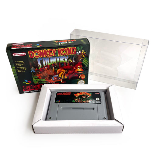 donkey kong country 1 EUR cartridge with tray box manual for SNES super nintendo entertainment system