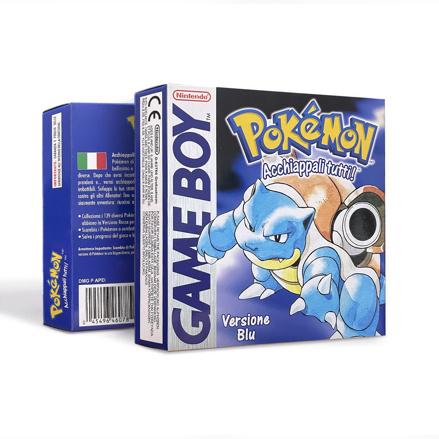 GBC game ITA Italian pokemon blue version Nintendo Battery save flash cart pokemon blu cartridge tray box gbc game boy color