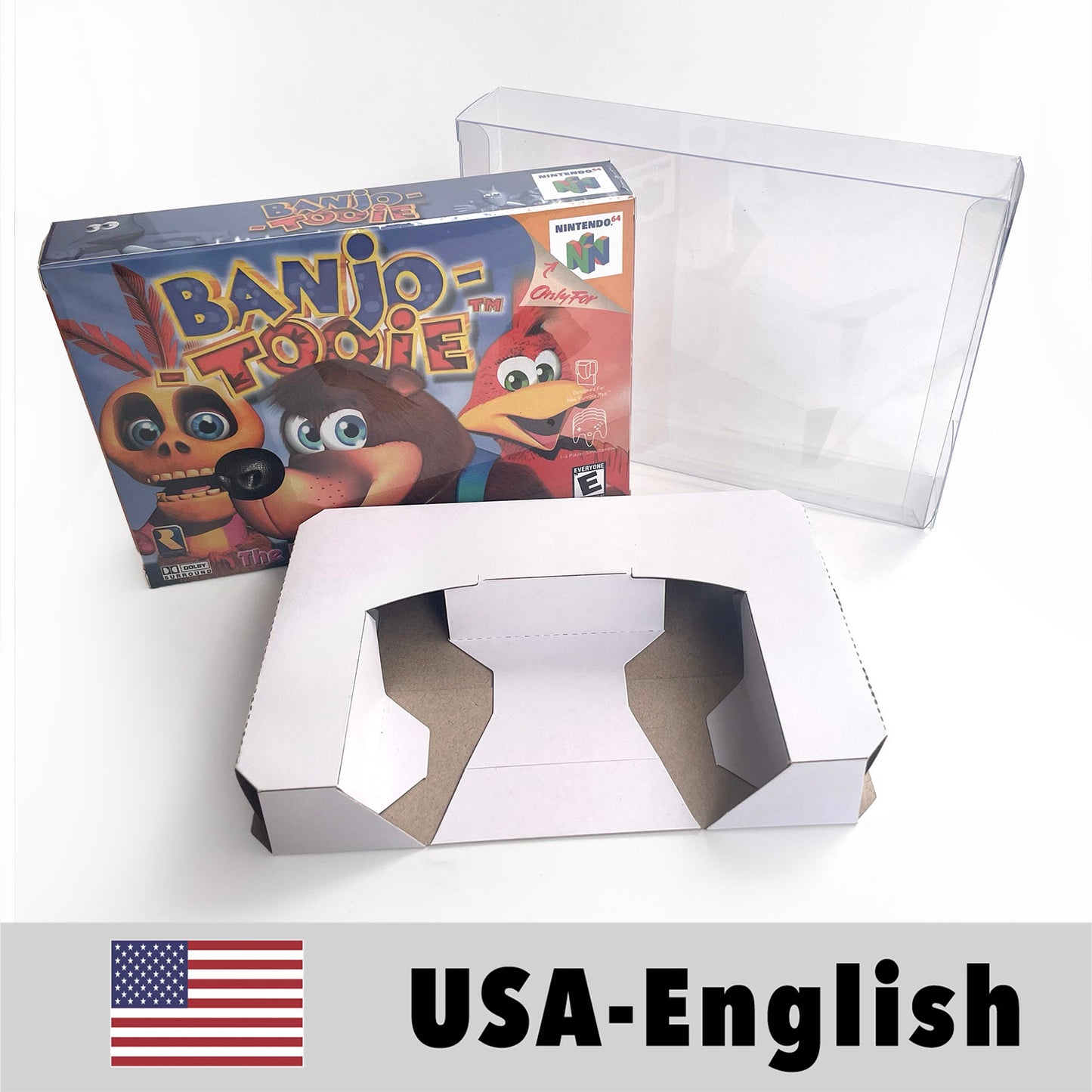 EUR PLA version English banjo tooie game cartridge with tray box for N64 Nintendo 64