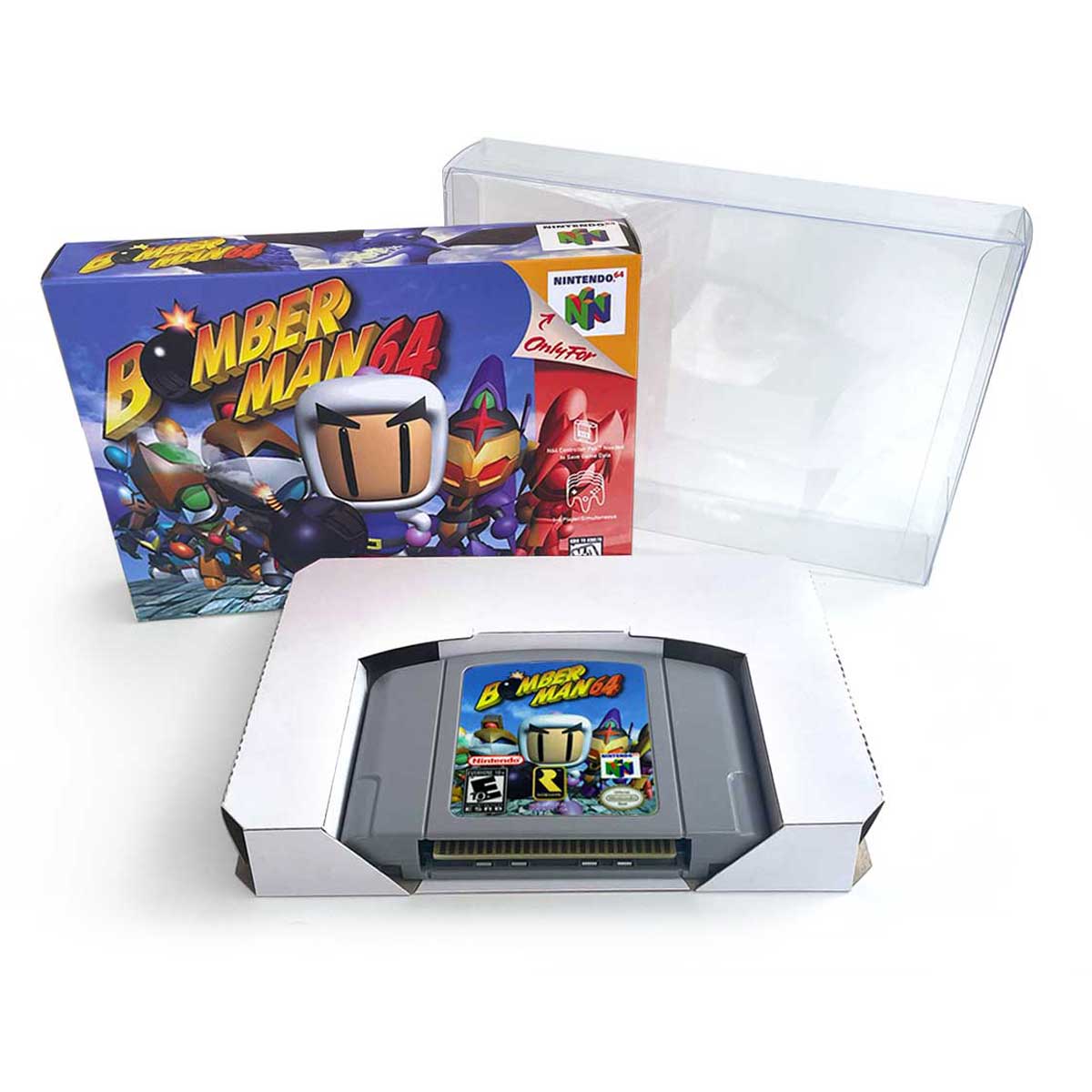 USA NTSC Bomber man 64 game cartridge with tray box for N64 Nintendo 64