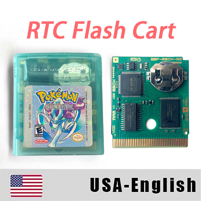 USA RTC Flash Cart Pokemon crystal legacy yellow legacy special eevee Battery Save Real Time Clock game cartridge for gbc gameboy Color