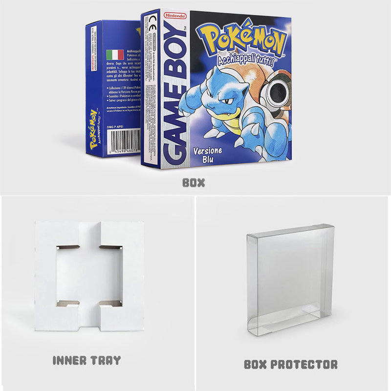 GBC game ITA Italian pokemon blue version Nintendo Battery save flash cart pokemon blu cartridge tray box gbc game boy color
