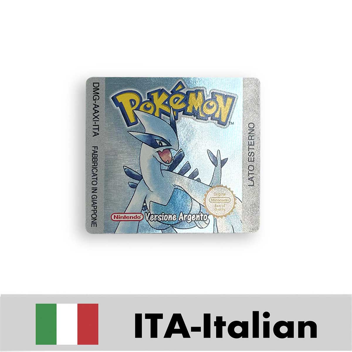 USA FRA NOE ESP ITA EUR Pokemon crystal gold silver red blue yellow Metallic FoilFinish Box Trey Manual label for GBC