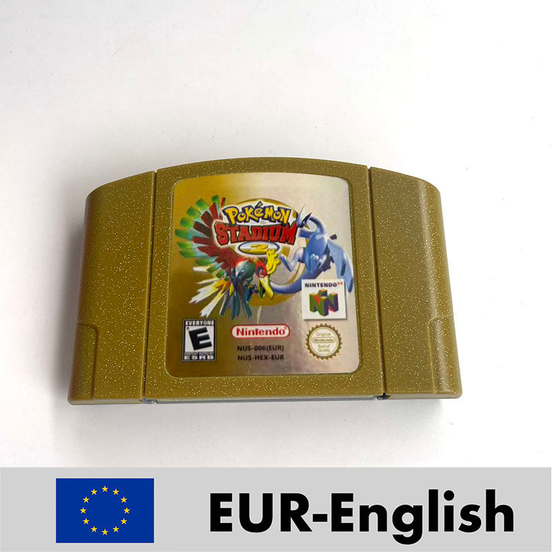 EUR PLA version English pokemon stadium 1 2 game cartridge with tray box for N64 Nintendo 64