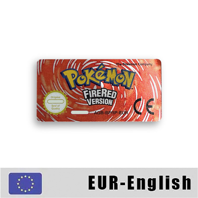 Pokemon Leaf Green Fire Red Ruby Emerald Sapphire Game Cartridge Label Stickers for Gba