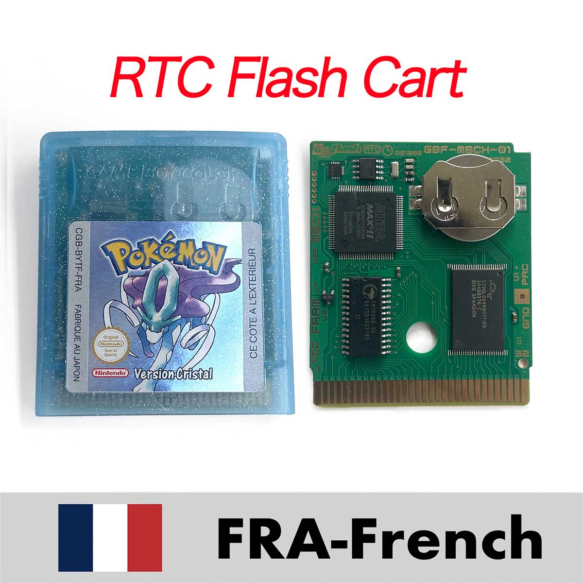 USA ITA NOE FRA ESP EUR version pokemon RTC Flash crystal gold silver NO RTC yellow red blue 16 bit Game Cartridge for GBC