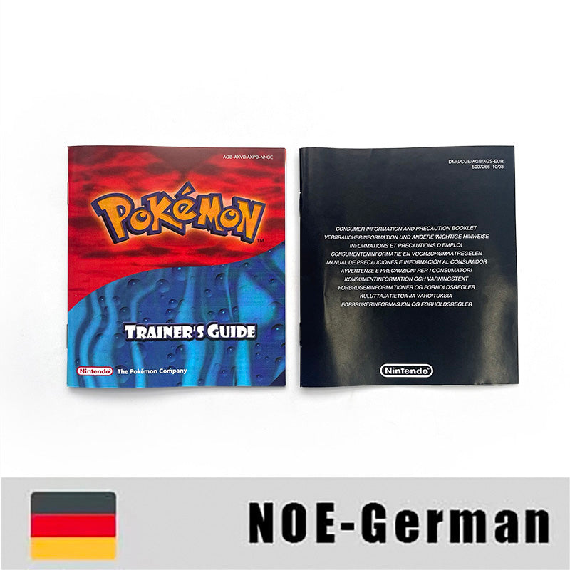 NOE German IC save rtc flash cart Real Time Clock pokemon ruby sealed manual box with tray Nintendo game cartridge for gba