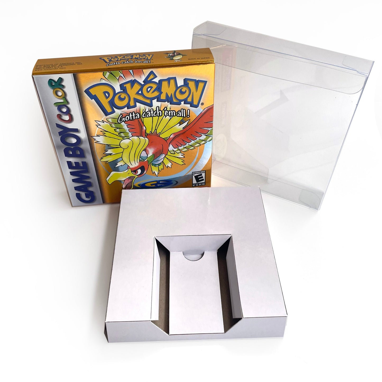 USA english IC save pokemon gold version RTC Flash cart Battery save gold Manual cartridge with tray box for gbc game boy color