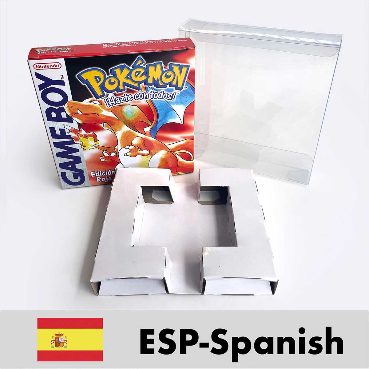 USA FRA NOE ESP ITA EUR Pokemon crystal gold silver red blue yellow Metallic FoilFinish Box Trey Manual label for GBC