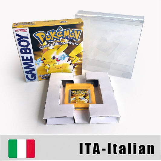 GBC game ITA Italian pokemon yellow version Nintendo Battery save NO RTC flash pokemon giallo cartridge tray box gbc game boy color