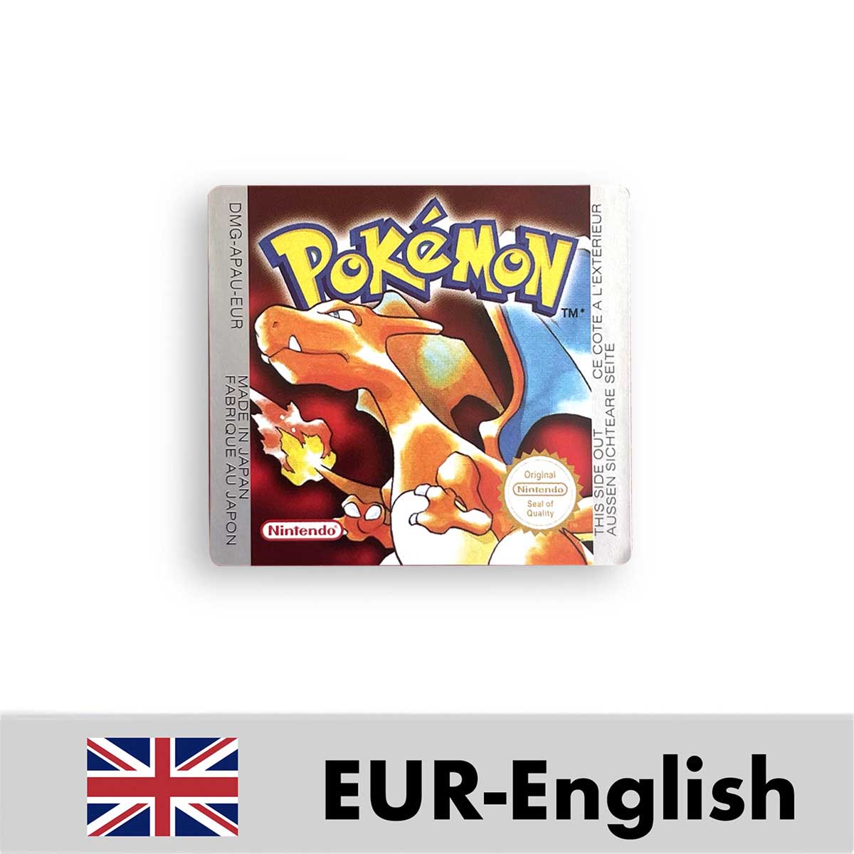 USA FRA NOE ESP ITA EUR Pokemon crystal gold silver red blue yellow Metallic FoilFinish Box Trey Manual label for GBC