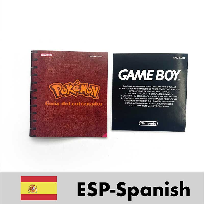 USA FRA NOE ESP ITA EUR Pokemon crystal gold silver red blue yellow Metallic FoilFinish Box Trey Manual label for GBC