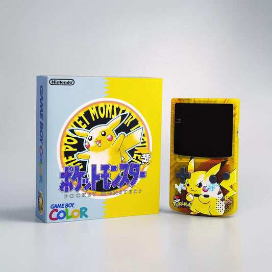 GBC GAMEBOY COLOR game console, high brightness handheld console, point-to-point full fit Pikachu