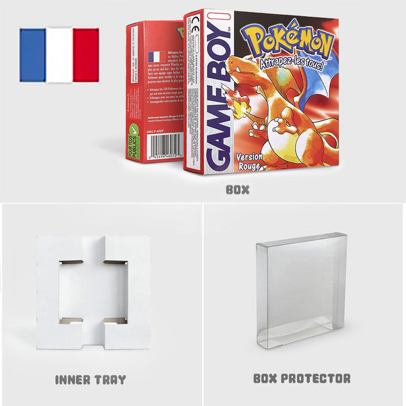 NOE ITA USA EUR ESP yellow green red gold crystal blue silver Pokemon Series Nintendo Metallic Holographic BOX trey for GBC