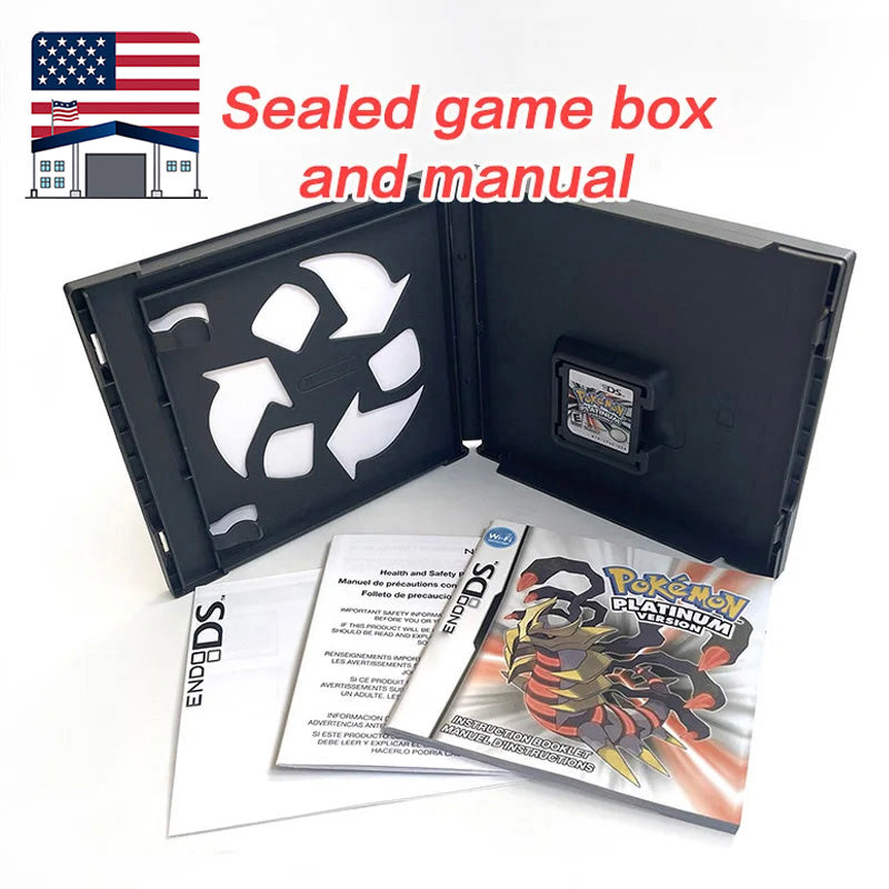 （Shipped from the United States) USA Version English pokemon Pearl Platinum SoulSilver HeartGold Diamond Box with Manual Game Cartride for ds