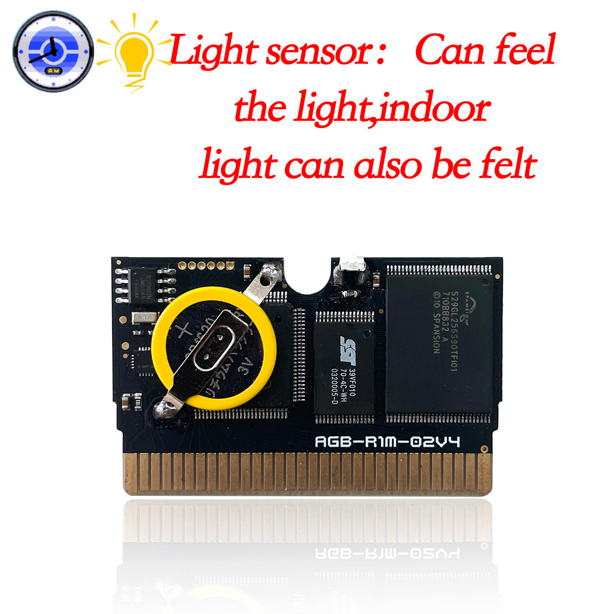 Flash Cartridge Fit Game Console Storage 1MB Static RAM Rewritable RTC Solar Light Sensor 32MB Cartridge Game Cartridge for GBA