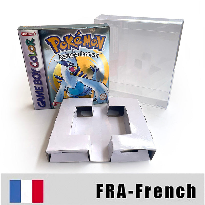 GBC game FRA French pokemon silver version RTC Flash cart Battery save Nintendo pokemon argent cartridge tray box game boy color