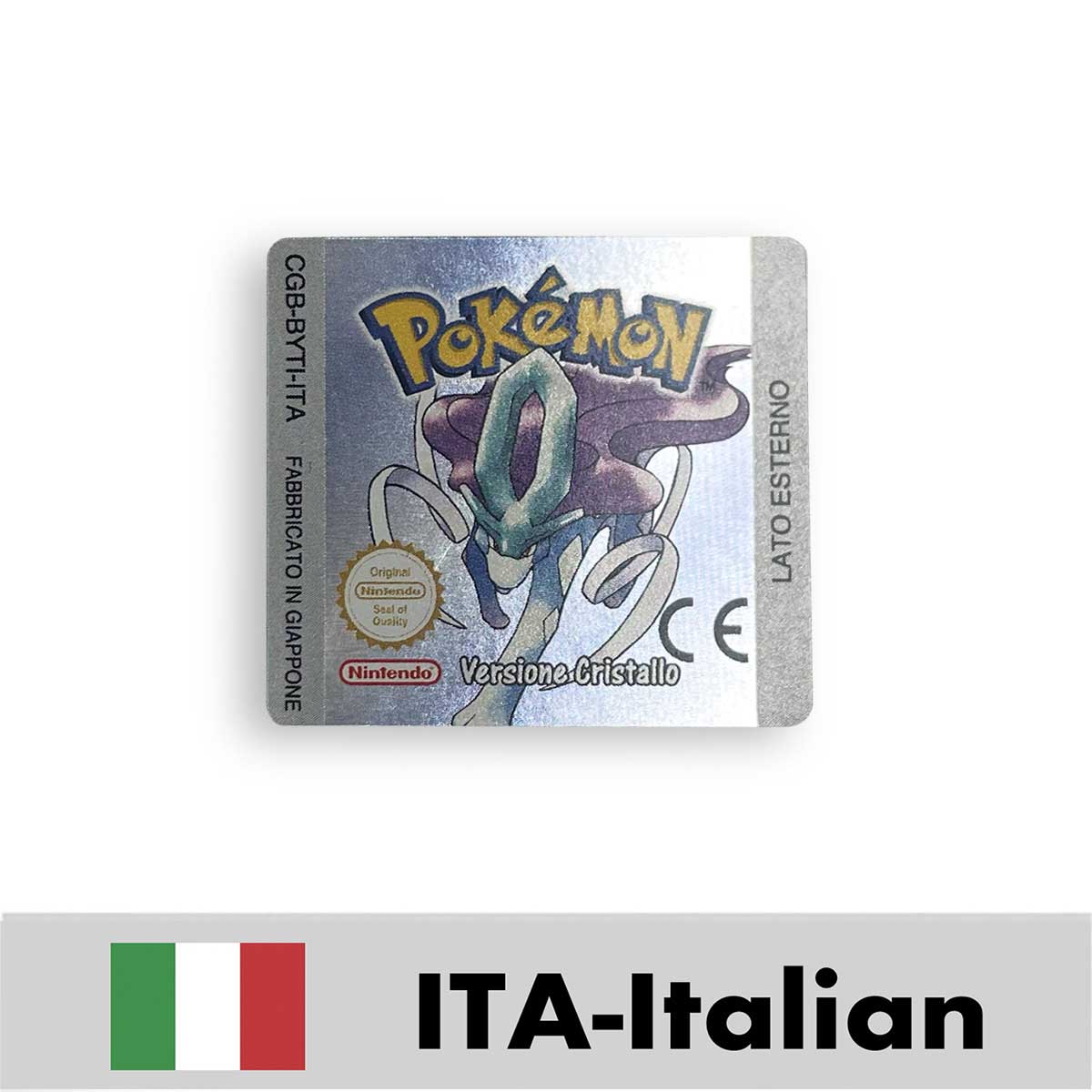 USA FRA NOE ESP ITA EUR Pokemon crystal gold silver red blue yellow Metallic FoilFinish Box Trey Manual label for GBC