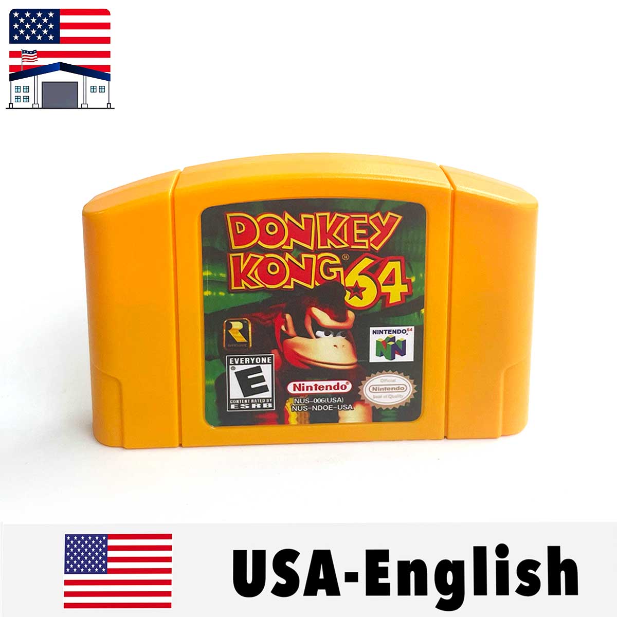 （Shipped From The United States) GolenEye Earthwork Jim 3D Conkers Bad Fur Day Donkey Kong 64 USA NTSC Version English Retro Video Game Consoles 64bit Game Cartridge for N64