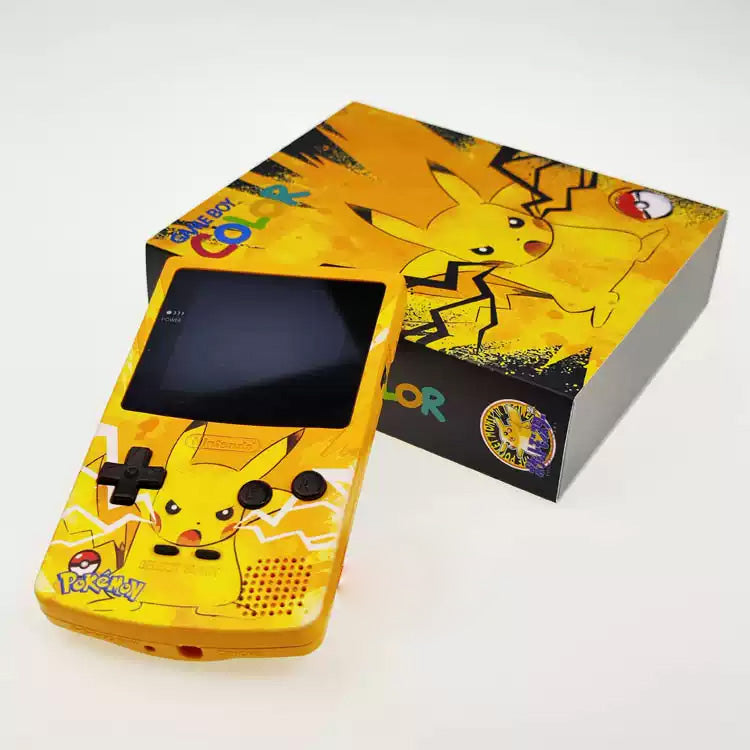 GBC customized GAMEBOY COLOR game console, high brightness handheld console, point-to-point full fit Pikachu