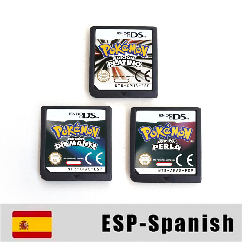 ESP ITA FRA USA EUR NOE Pokemon HeartGold SoulSilver Platinum Diamond Pearl Nintendo Video Console Game Cardride For DS 2DS 3DS