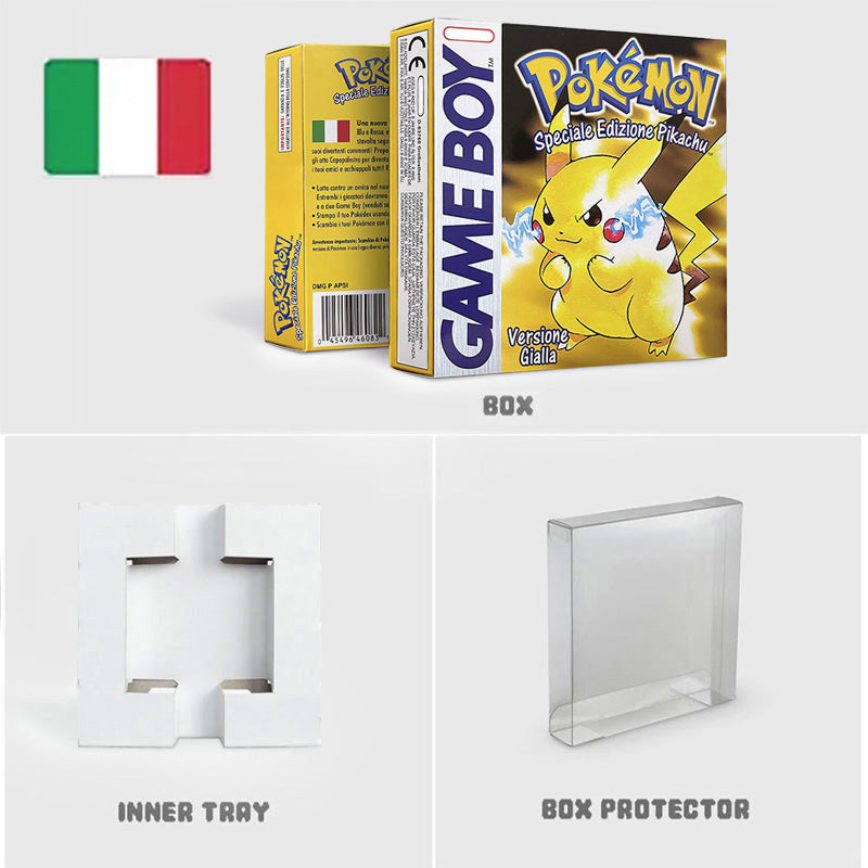 NOE ITA USA EUR ESP yellow green red gold crystal blue silver Pokemon Series Nintendo Metallic Holographic BOX trey for GBC