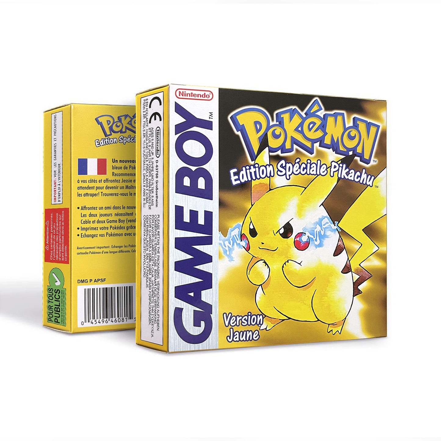 GBC game FRA French pokemon yellow version Nintendo Battery save NO RTC flash pokemon jaune cartridge tray box gbc game boy color