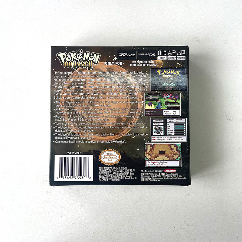 USA Version Pokemon Odyssey RTC Flash cart Real Time Clock box trey GBA Game Cartridge Video Game Console Rom Hack English