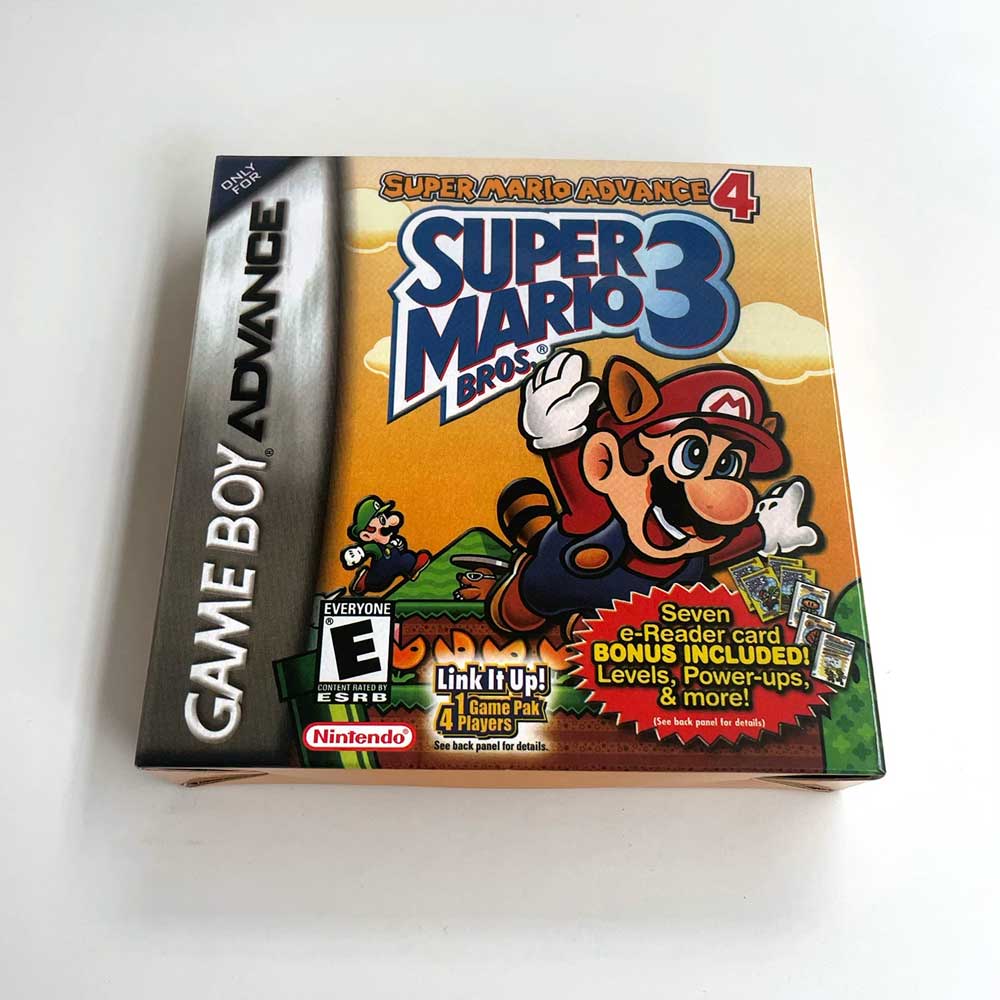 USA Englsih Super Mario Acvance 4 Nintendo Tray Box for Game Cartridge Gba Game Boy Advance