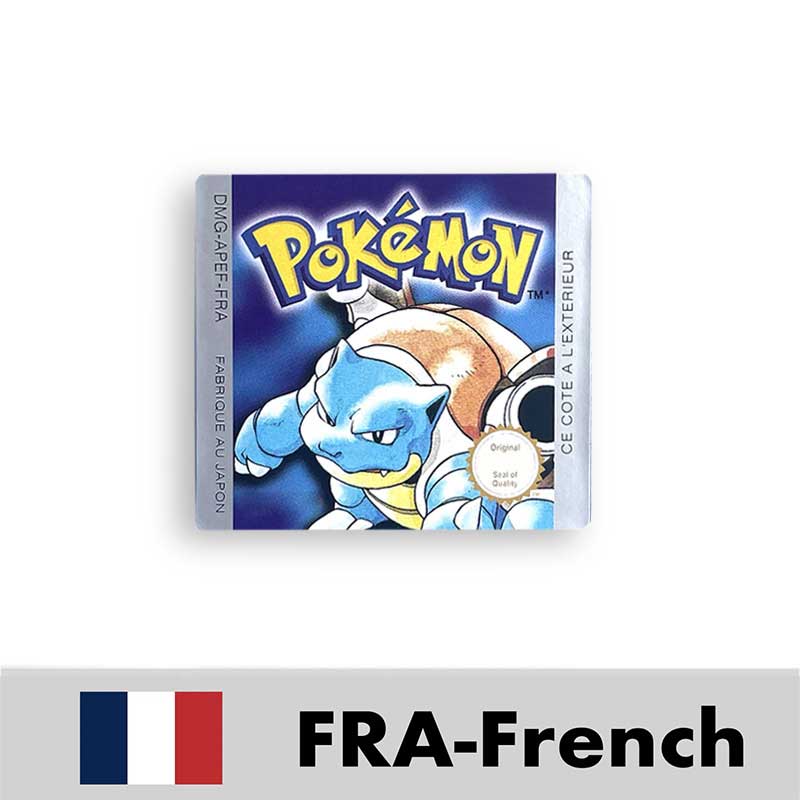 USA FRA NOE ESP ITA EUR Pokemon crystal gold silver red blue yellow Metallic FoilFinish Box Trey Manual label for GBC