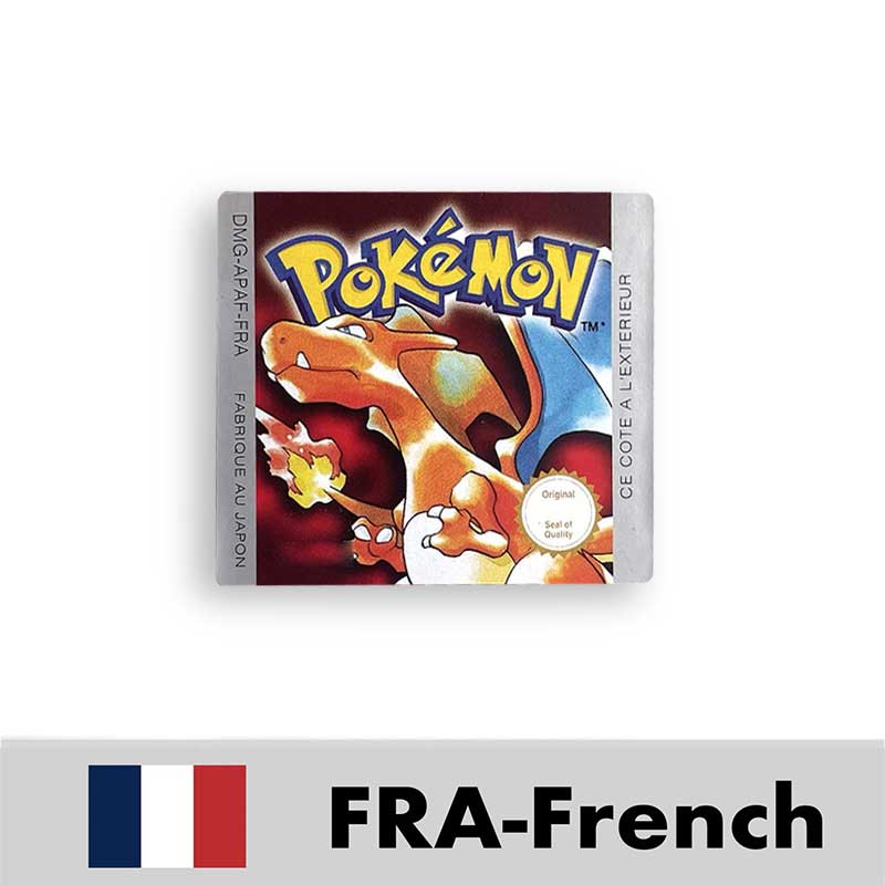 USA FRA NOE ESP ITA EUR Pokemon crystal gold silver red blue yellow Metallic FoilFinish Box Trey Manual label for GBC