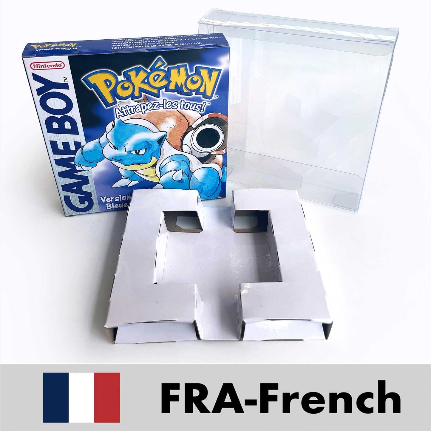 USA FRA NOE ESP ITA EUR Pokemon crystal gold silver red blue yellow Metallic FoilFinish Box Trey Manual label for GBC
