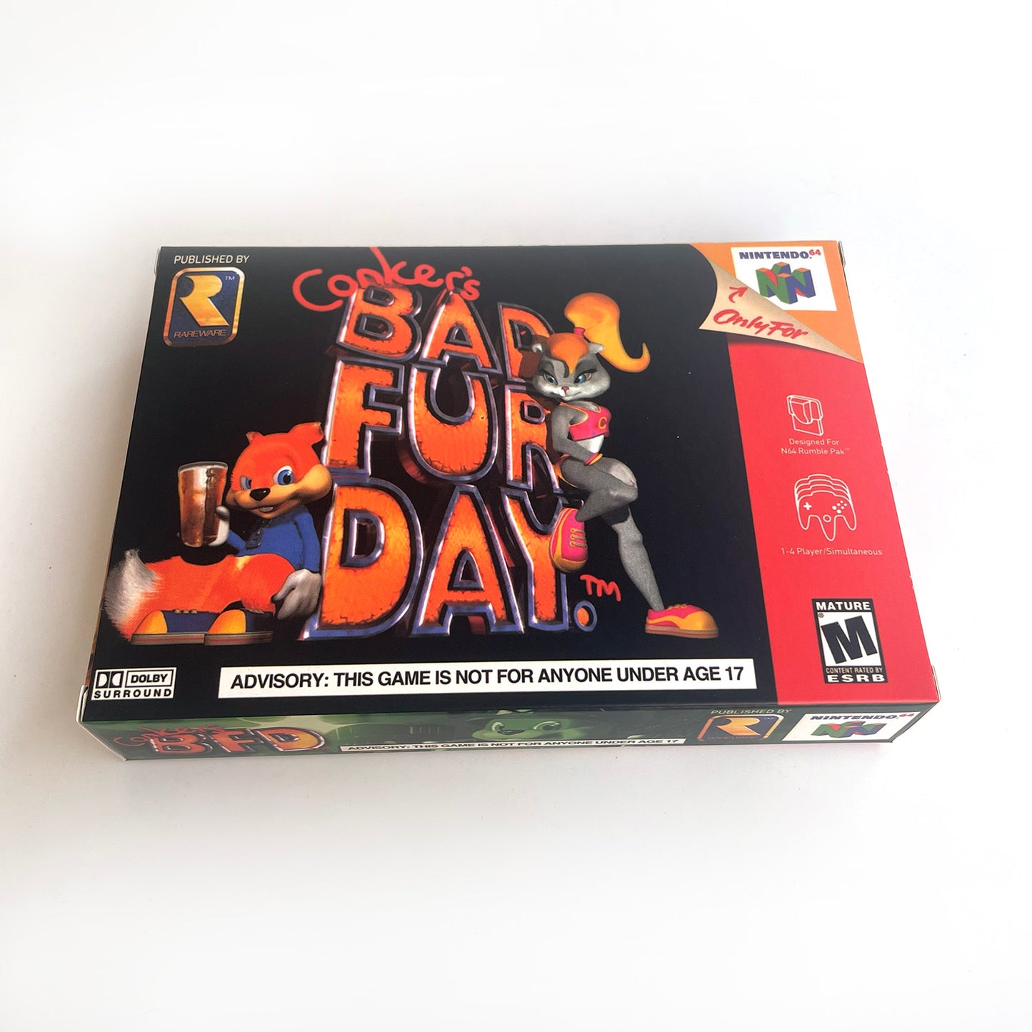 EUR PLA version English Conkers conkers bad fur day game cartridge with tray box for N64 Nintendo 64