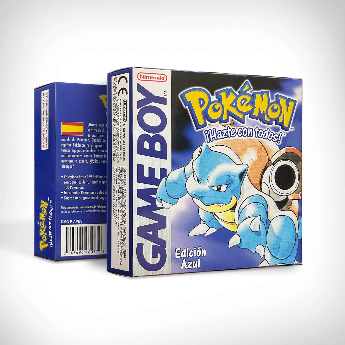 GBC game ESP Spanish pokemon blue version Nintendo Battery save flash cart pokemon azul cartridge tray box gbc game boy color