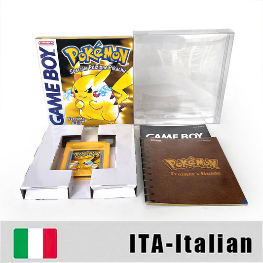 GBC game ITA Italian pokemon yellow version Nintendo Battery save NO RTC flash pokemon giallo cartridge tray box gbc game boy color
