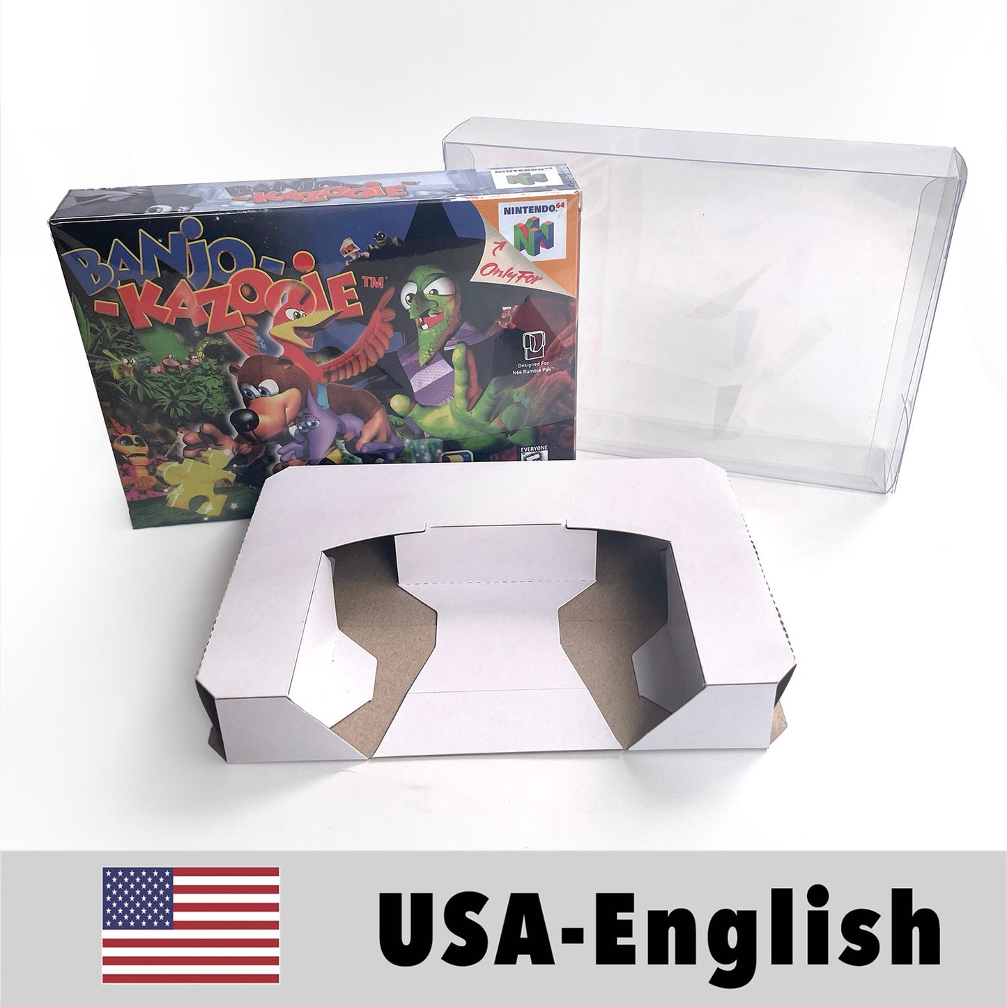EUR PLA version English banjo kazooie game cartridge with tray box for N64 Nintendo 64