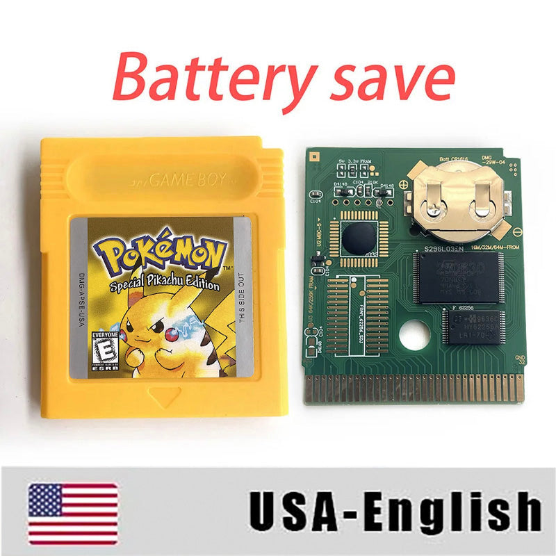 USA / NTSC Sealed NO RTC pokemon yellow version Battery save IC save  Manual cartridge with tray box for gbc game boy color