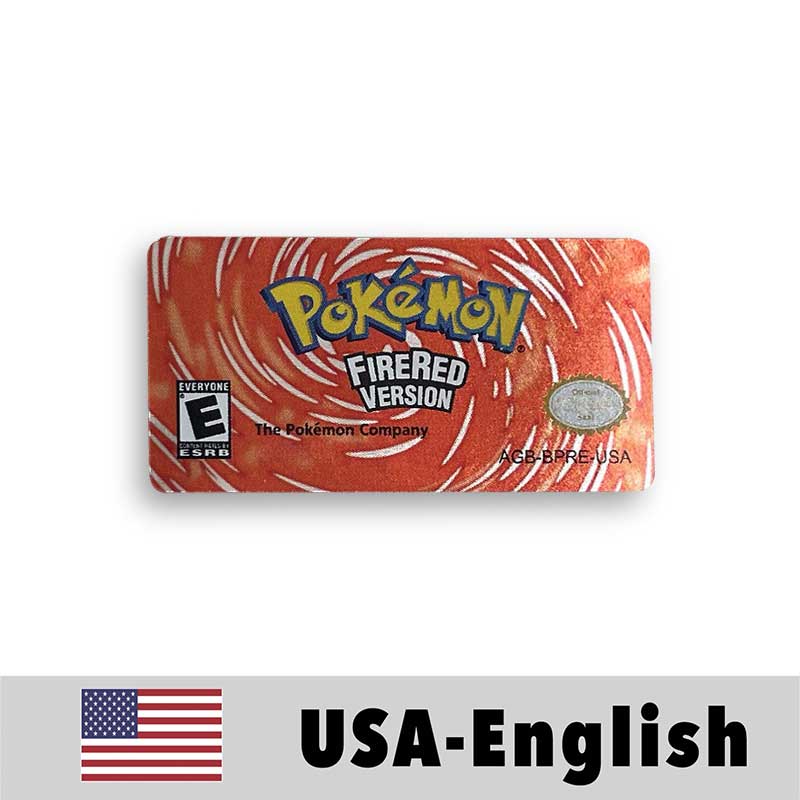 USA FRA NOE ESP ITA EUR Pokemon Emerald Sapphire Leafgreen Ruby Firered Metallic FoilFinish Box Trey Manual label for GBA