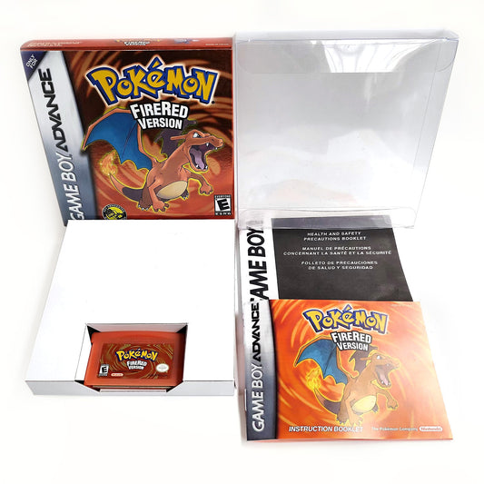 pokemon firered version cartridge with tray box manual for gba game boy advance