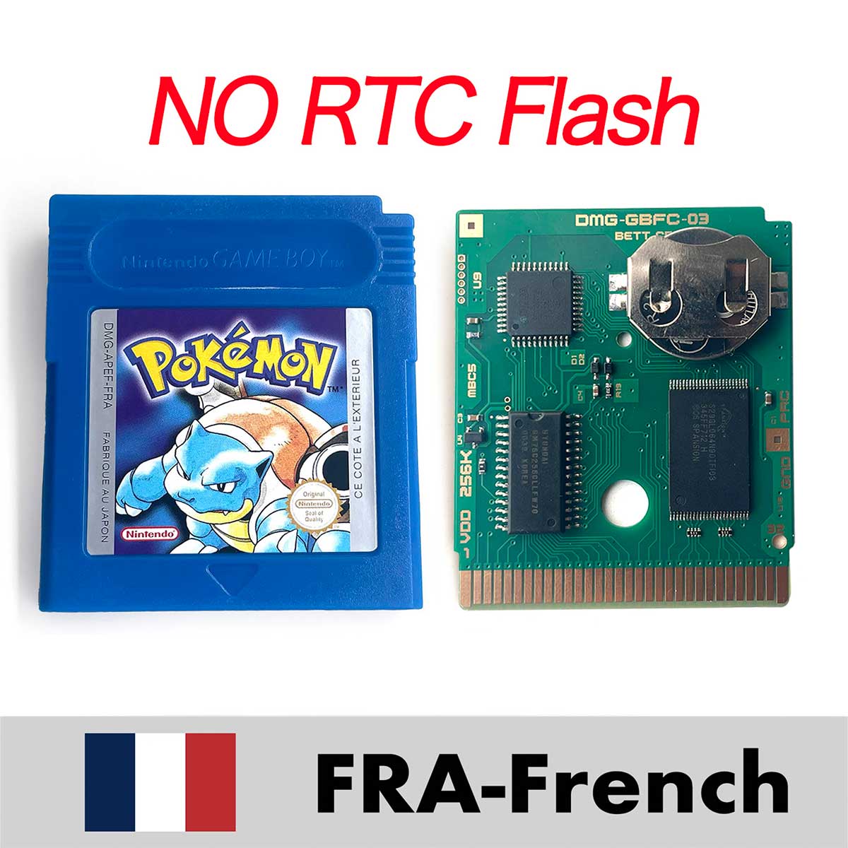 USA ITA NOE FRA ESP EUR version pokemon RTC Flash crystal gold silver NO RTC yellow red blue 16 bit Game Cartridge for GBC